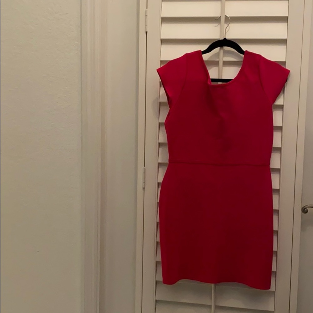 BCBG stretchy bodice dress Fuschia